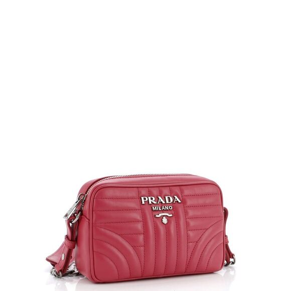 Prada Camera Bag Diagramme Quilted Leather Mini Pink - Picture 2 of 6
